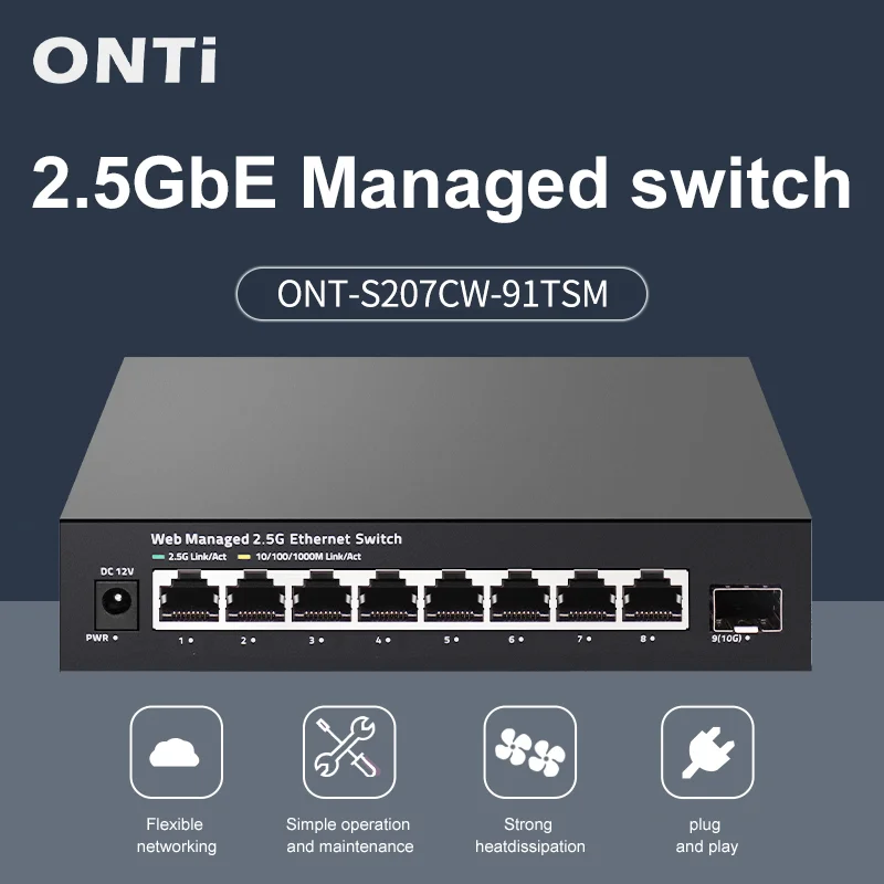 Sfp+ 10G Managed Switch 8 Port - ONTi 2.5GbE – zarządzany przełącznik sieciowy