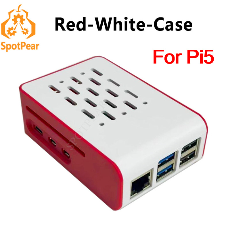 Raspberry Pi 5 8Gb - Obudowa chłodząca Raspberry Pi 5 czerwono-biała