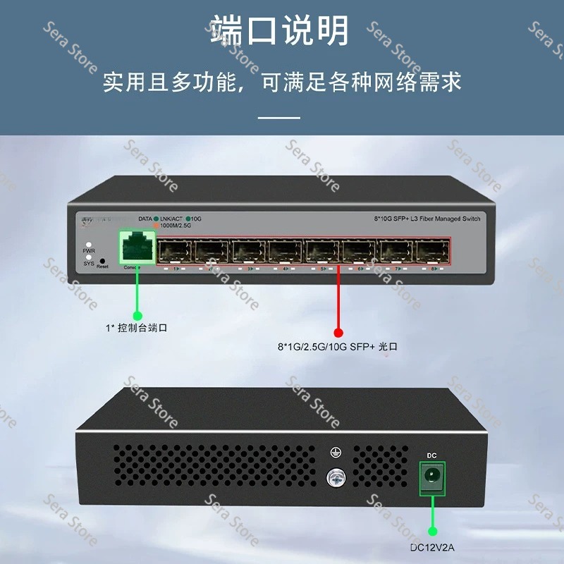 Sfp+ 10G Managed Switch 8 Port - 8-portowy przełącznik Ethernet Full 10 Gigabit