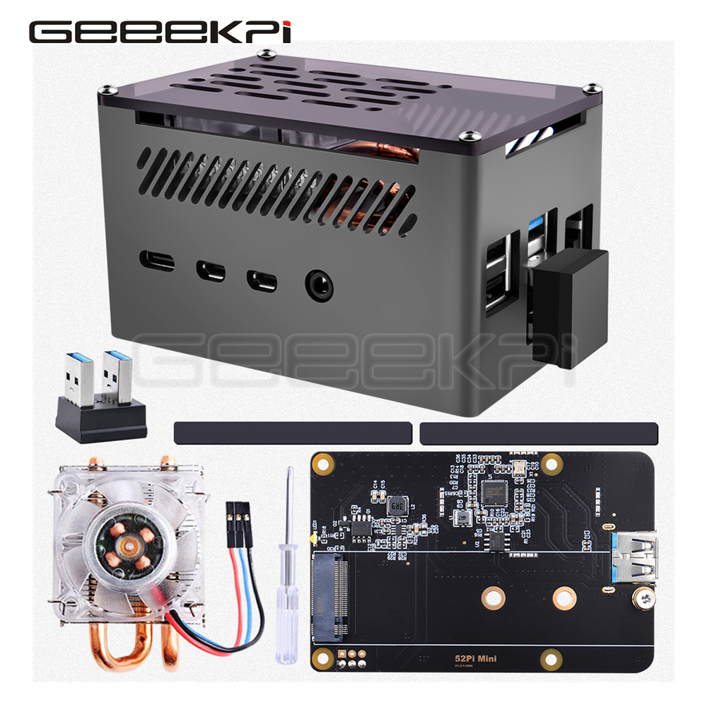 Turing Pi 2 - GeeekPi Aluminiowa obudowa z czarną obudową